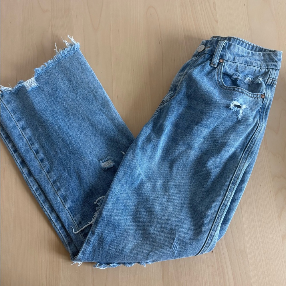 Insane Gene Los Angeles High-Rise Distressed Straight-Leg Jeans - Size 3/26